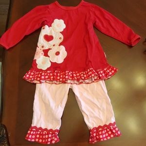 The Bailey Boys 2T Valentine tunic set